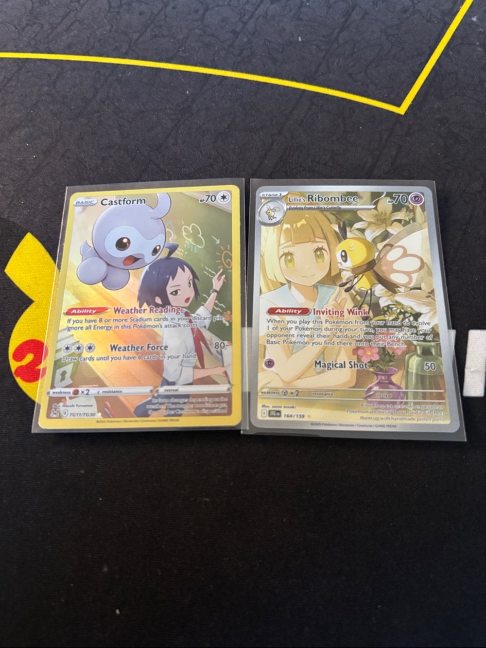 Pokemon Castform & Ribombee Holo Singles - Yellow and Cream
